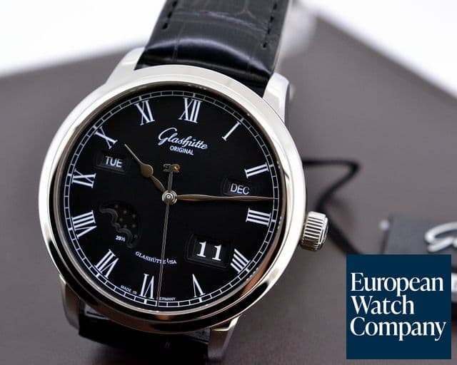 Image of Glashutte Original Senator Perpetual Calendar SS Black Dial UNWORN
