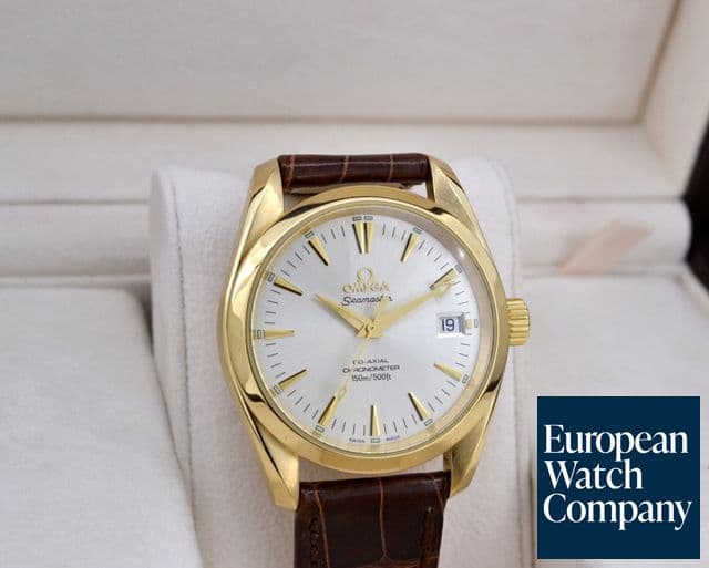Image of Omega Seamaster Aqua Terra Co-Axial Silver Dial 18K Yellow Gold