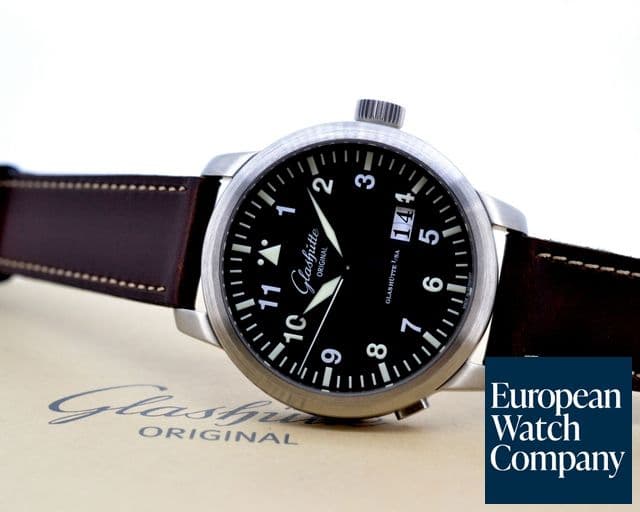 Image of Glashutte Original Senator Navigator Panorama Date SS Black Dial 