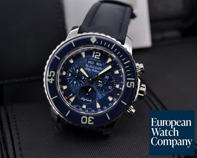 Image of Blancpain Fifty Fathoms Complete Calendar Flyback SS / Blue Dial

