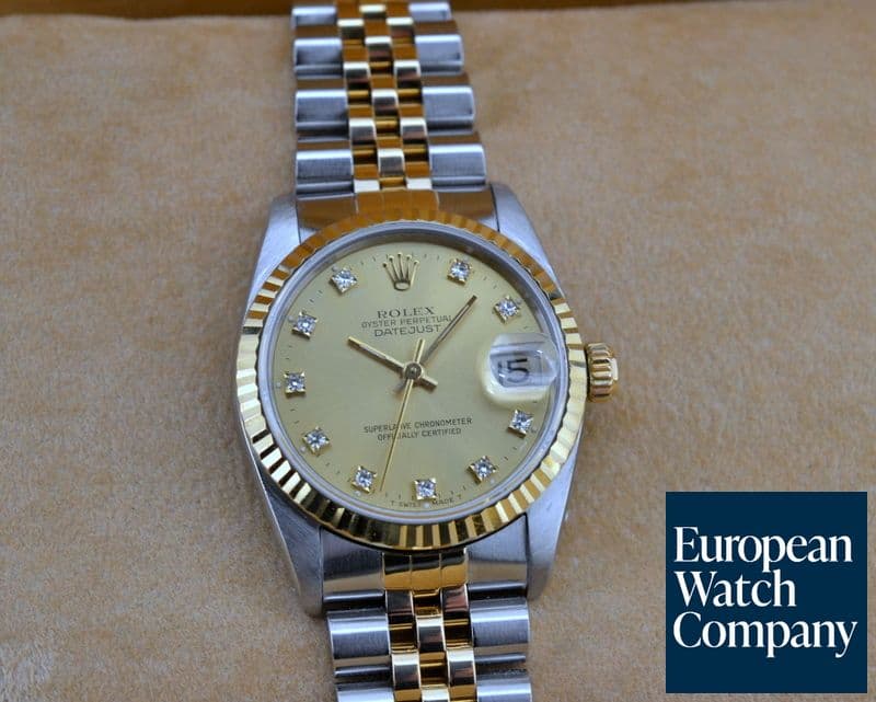 Image of Rolex Oyster Perpetual Datejust Champagne Diamond Dial 18K / SS