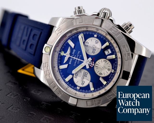 Image of Breitling Chronomat 44 B01 Blue Dial SS / Blue Rubber UNWORN
