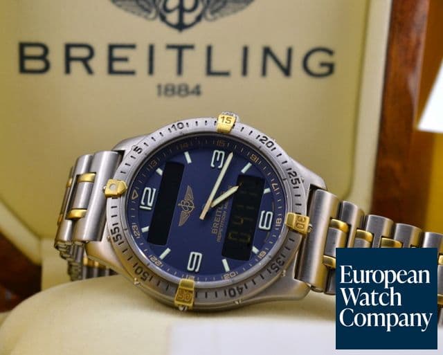 Image of Breitling Aerospace Professional Blue Dial Titanium / Gold