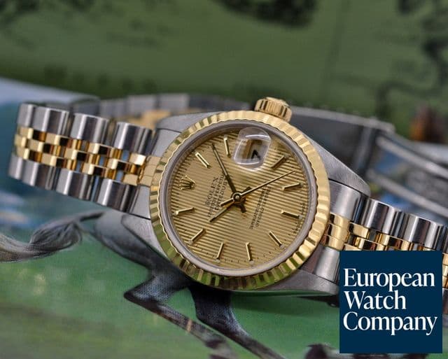 Image of Rolex Lady Datejust 18K  / SS Champagne Tapestry Dial 