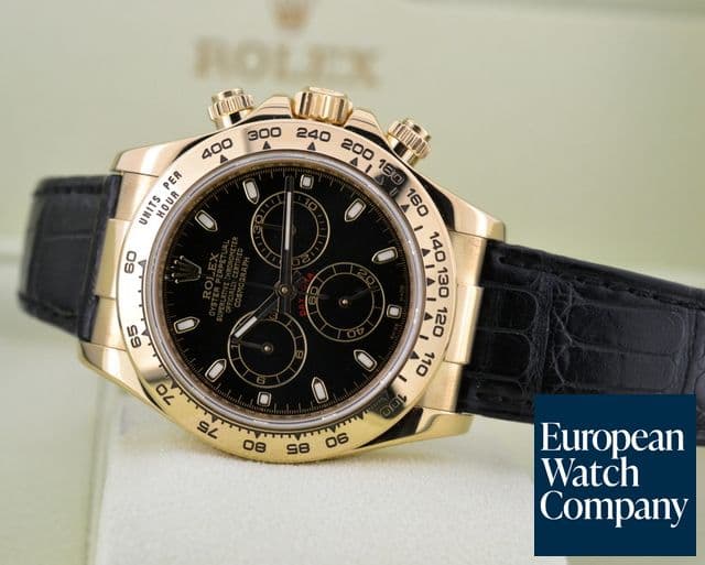 Image of Rolex Daytona Black Dial 18K / Alligator 