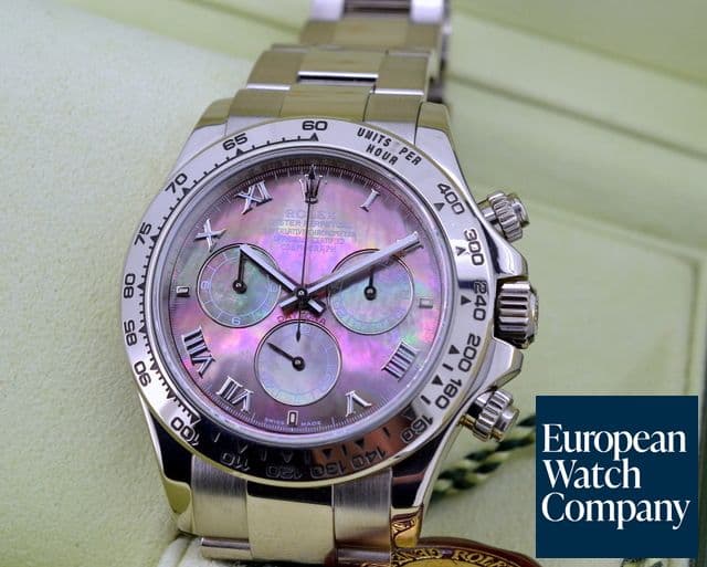 Image of Rolex Daytona 18K White Gold Black Mother of Pearl 