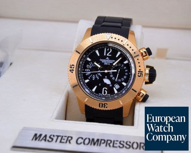 Image of Jaeger LeCoultre Master Compressor Diving Chronograph 18K Rose Gold / Rubber UNWORN


