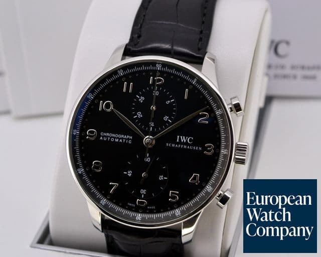 Image of IWC Portuguese Chronograph SS Black Dial 