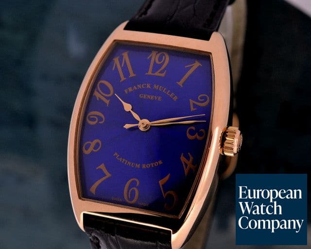 Image of Franck Muller Cintree Curvex Casablanca 18K Rose Gold / Blue Dial 
