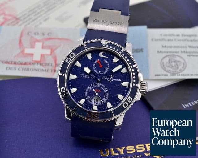 Image of Ulysse Nardin Maxi Marine Blue Surf SS Limited Blue Dial / Rubber 