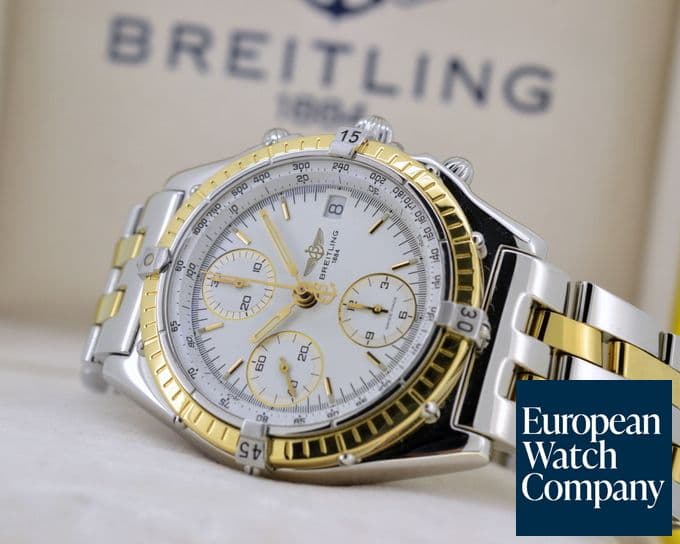Image of Breitling Chronomat White Dial 18K Yellow Gold / SS