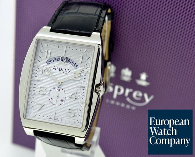Image of Asprey No. 8 Rectangular Automatic SS / White Dial 