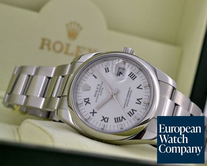 Image of Rolex Oyster Date White Roman Dial SS 