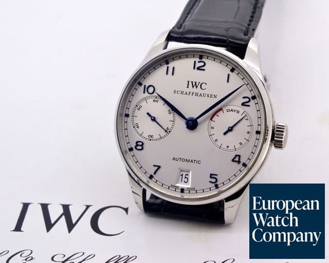 Image of IWC Portuguese 7 Day SS / Blue Numerals 