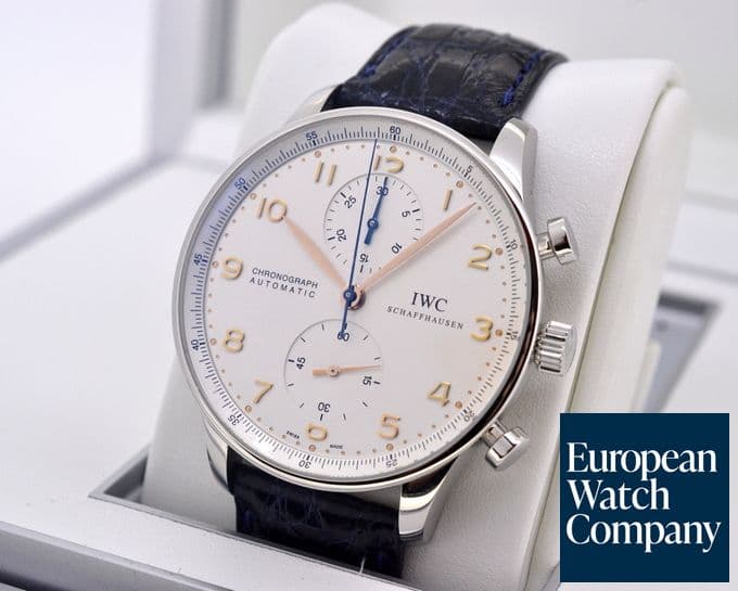 Image of IWC Portuguese Chronograph SS Silver Dial / Gold Numerals 