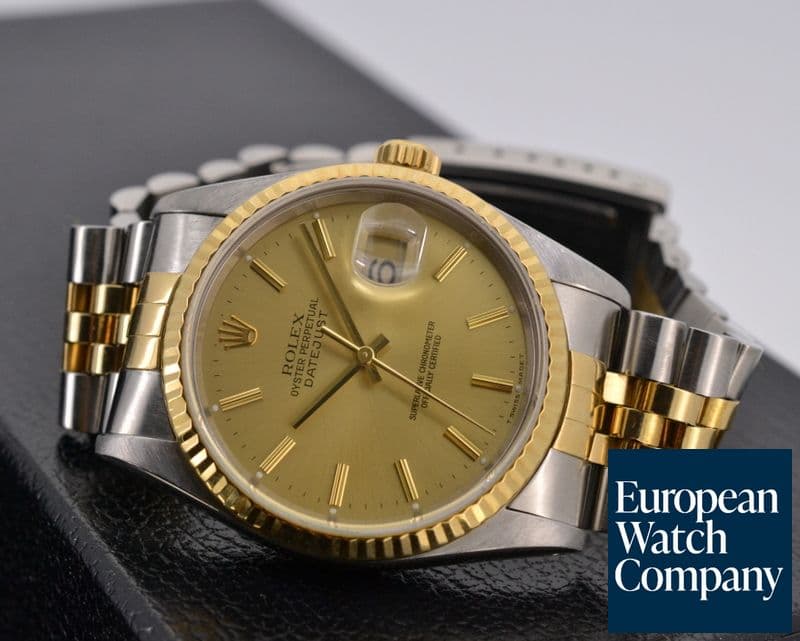 Image of Rolex Datejust Champagne Stick 18K Yellow Gold / SS