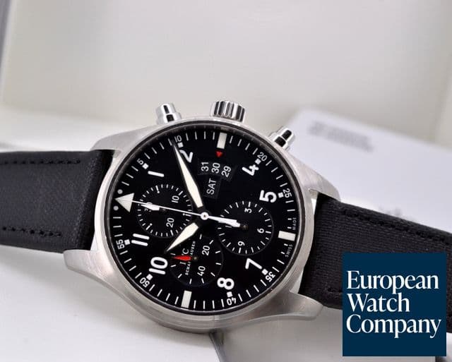 Image of IWC Pilot Chronograph SS Black Dial 