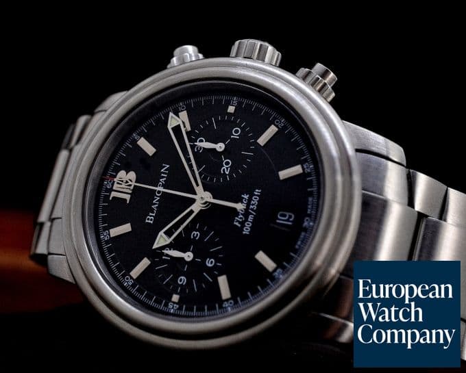 Image of Blancpain Leman Aqua Lung Flyback Chronograph Black Dial SS / SS