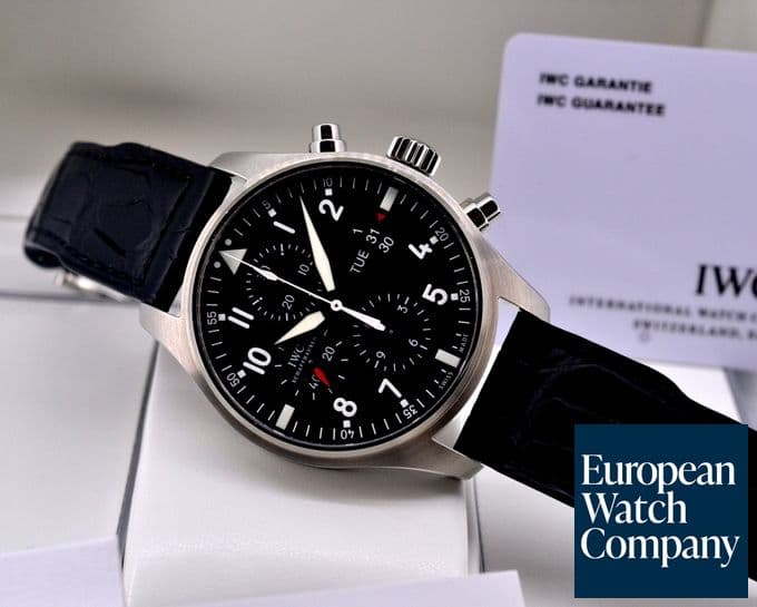 Image of IWC Pilot Chronograph SS Black Dial UNWORN