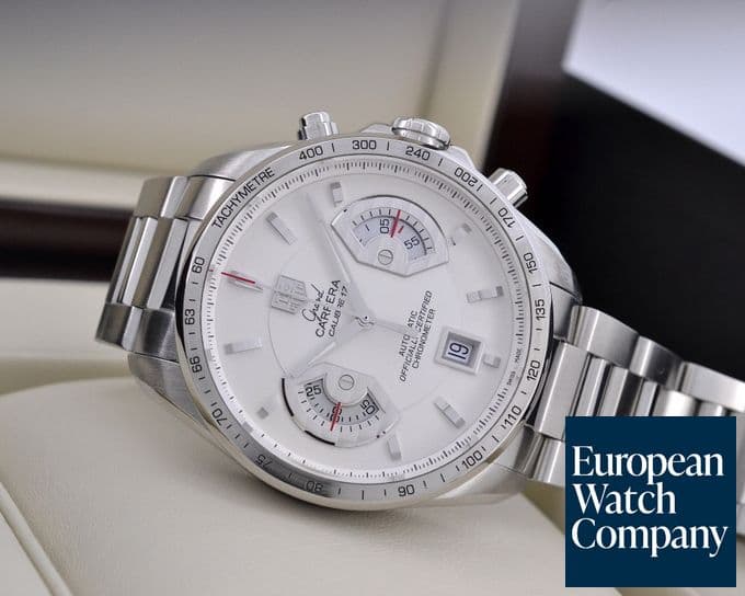 Image of TAG Heuer Grand Carrera Chronograph Silver Dial Caliber 17 SS / SS