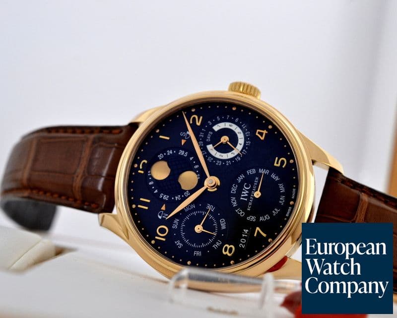 Image of IWC Portuguese Perpetual Calendar 18K Rose Gold Black Dial