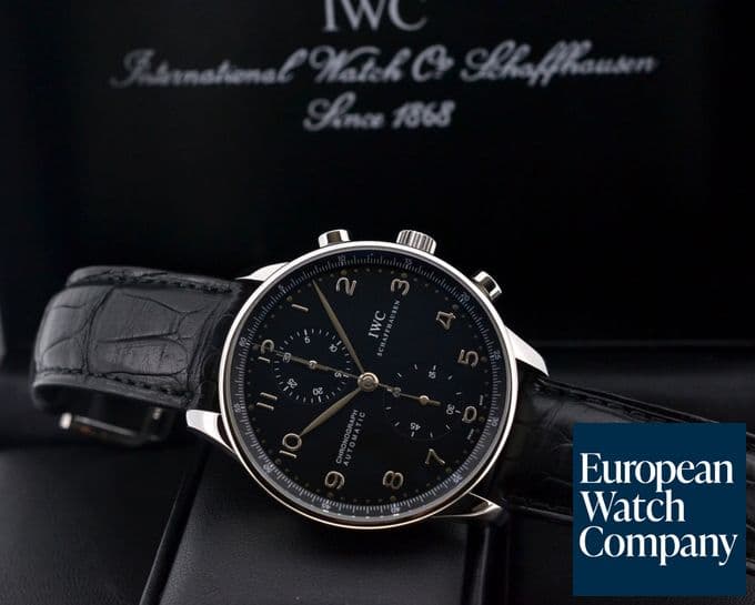 Image of IWC Portuguese Chronograph SS Black Dial