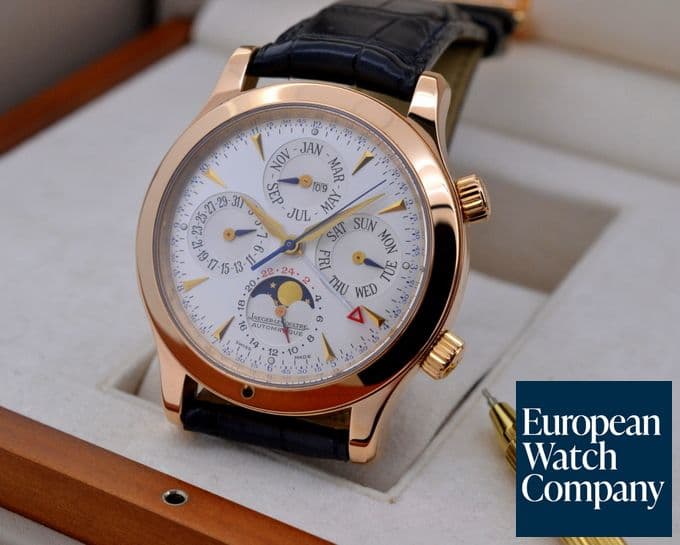 Image of Jaeger LeCoultre Master Grande Memovox Perpetual White Dial 18K Rose Gold