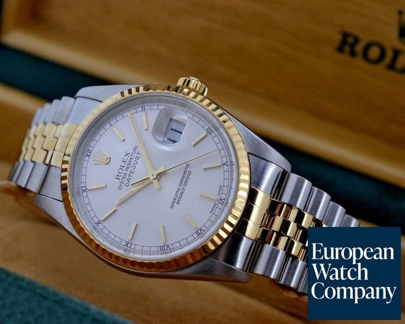 Image of Rolex Datejust Silver Stick 18K Yellow Gold / SS