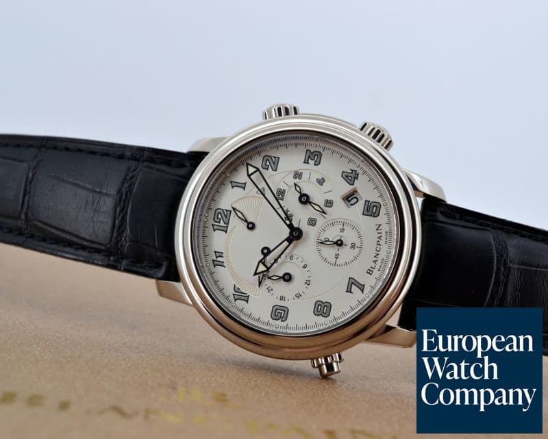 Image of Blancpain Leman Reveil GMT 18K White Gold / Silver Dial