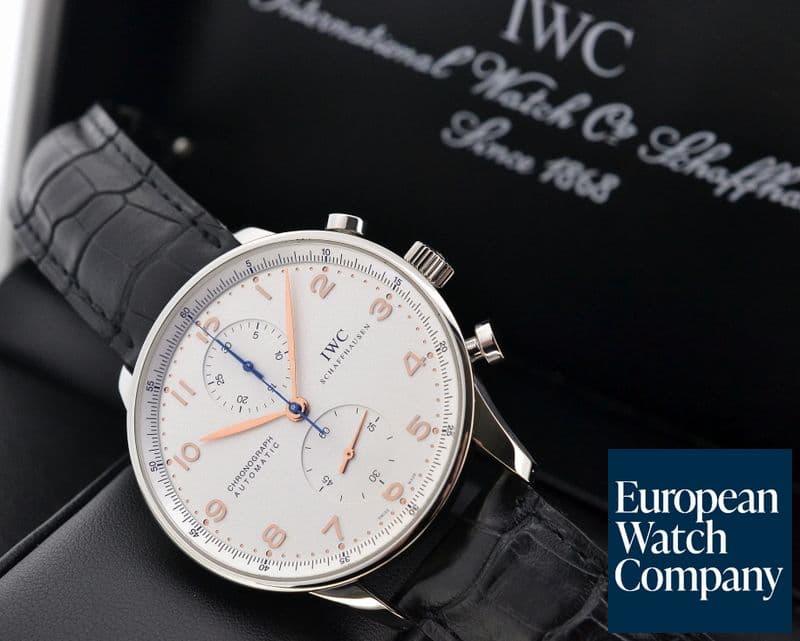 Image of IWC Portuguese Chronograph SS Silver Dial / Gold Numerals 