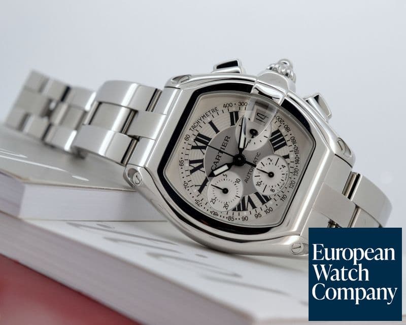 Image of Cartier Roadster Chronograph Silver Dial SS / SS 