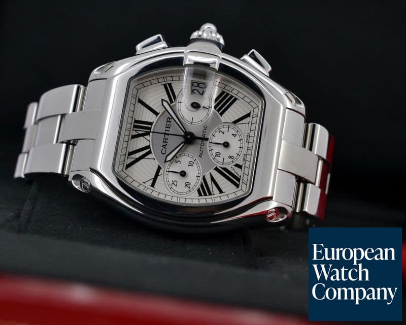 Image of Cartier Roadster Chronograph Silver Dial SS / SS 