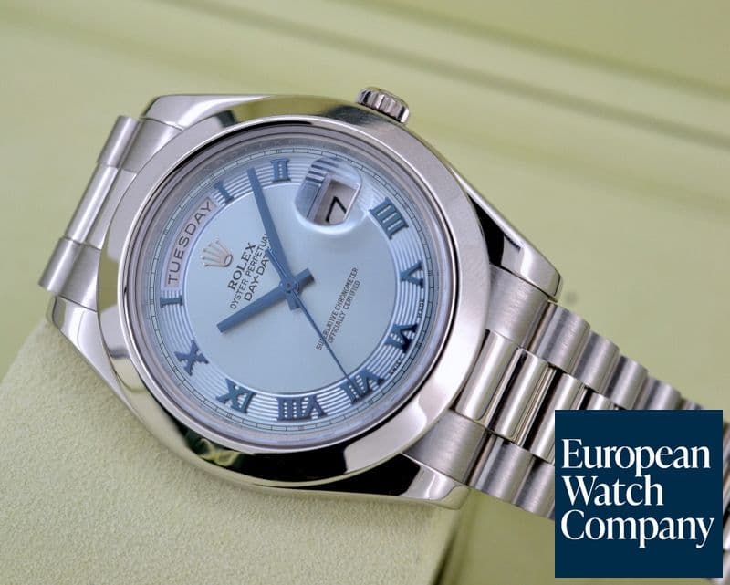 Image of Rolex Platinum Day Date II Glacier Dial Arabic Numerals