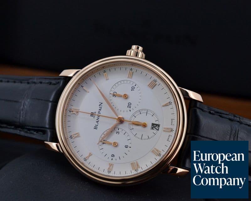 Image of Blancpain Villeret Single Button Chronograph 18K Rose Gold 