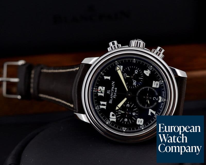 Image of Blancpain Leman Flyback Black Dial SS 