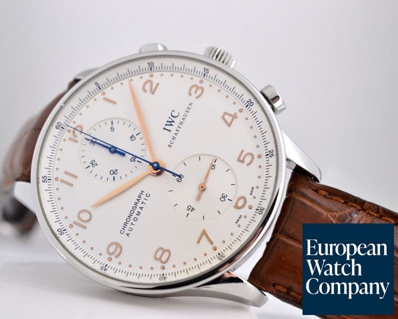Image of IWC Portuguese Chronograph SS Silver Dial / Gold Numerals 