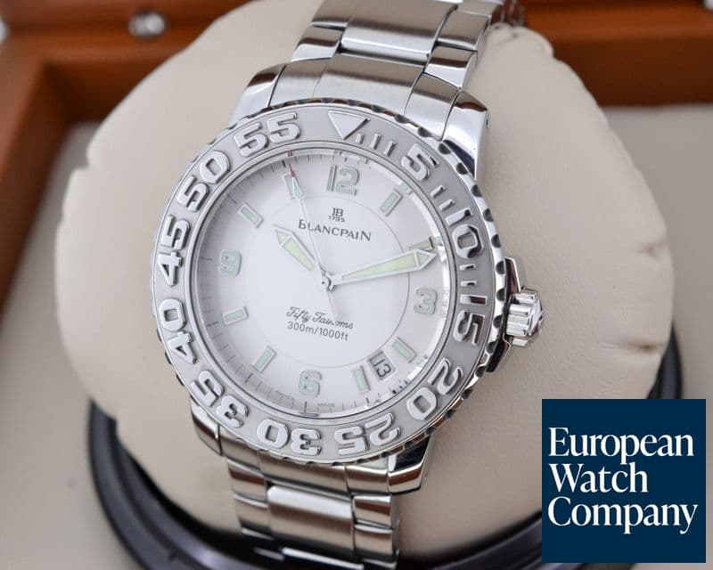 Image of Blancpain Fifty Fathoms Trilogy Collection Silver Dial SS / SS