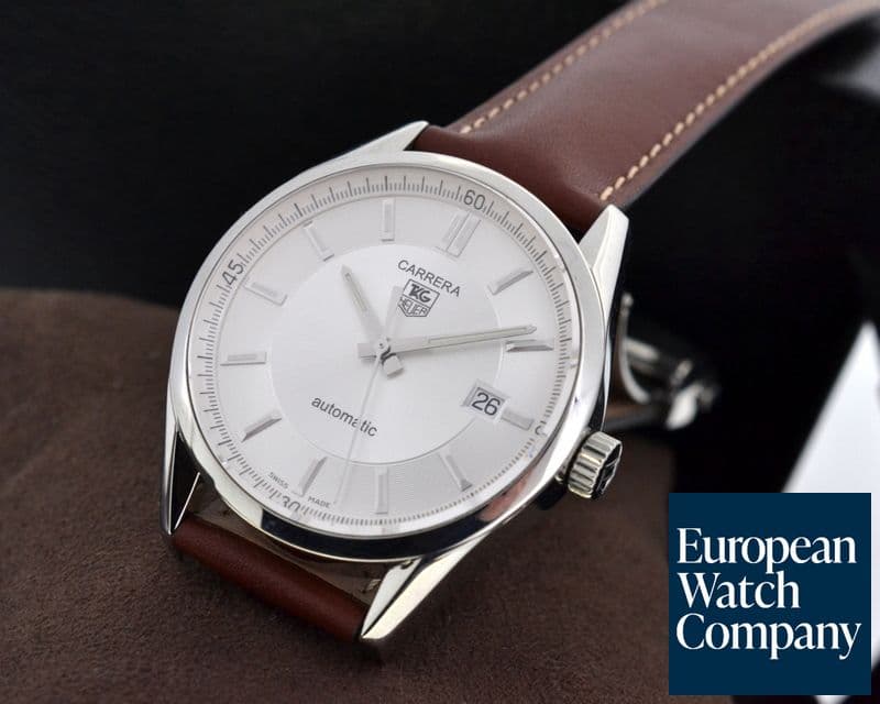 Image of TAG Heuer Carrera Silver Dial SS / Leather 