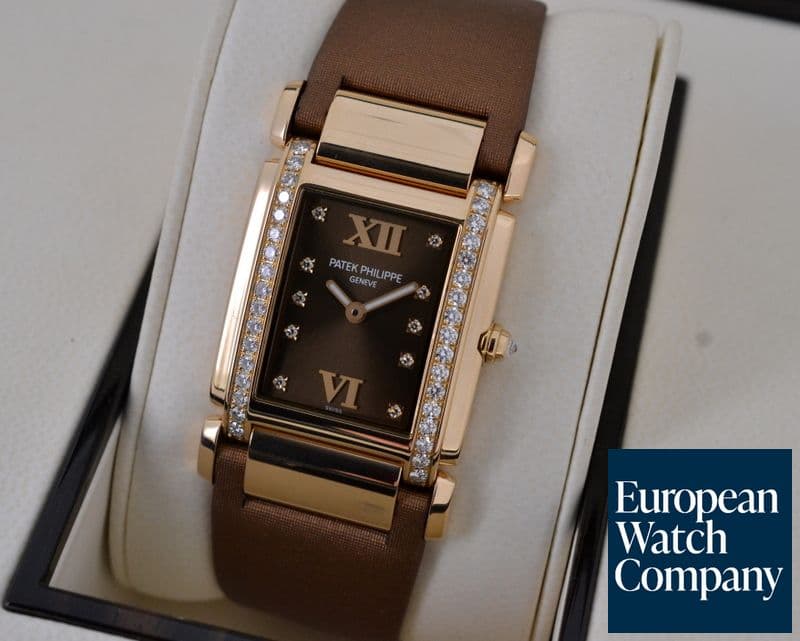 Image of Patek Philippe Twenty 4 18K Rose Gold Brown Dial / Brown Satin