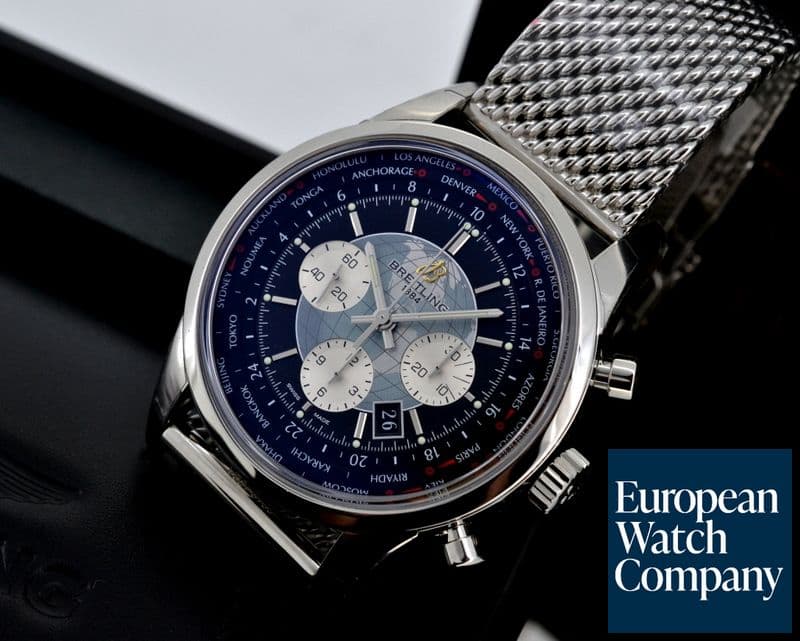 Image of Breitling Transocean Chronograph Unitime SS / SS UNWORN