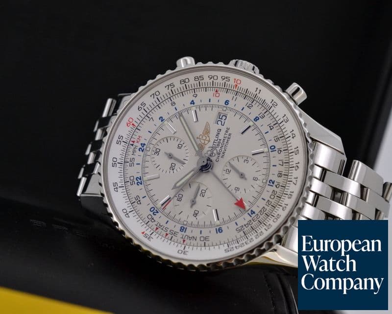 Image of Breitling Navitimer World Chronograph Silver Dial SS / SS