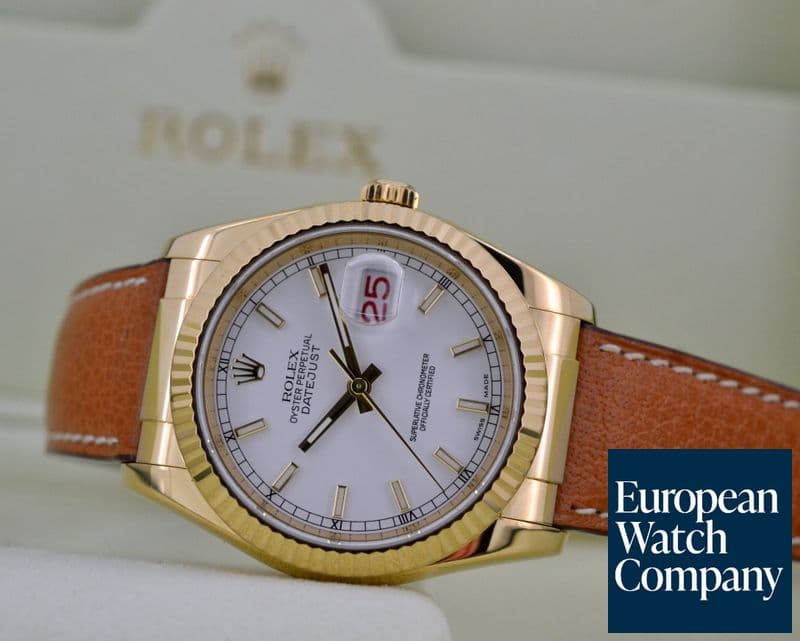 Image of Rolex Datejust 18K Yellow Gold White Stick / Strap