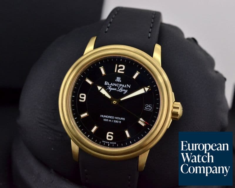 Image of Blancpain Aqualung 18K Yellow Gold / Rubber Limited