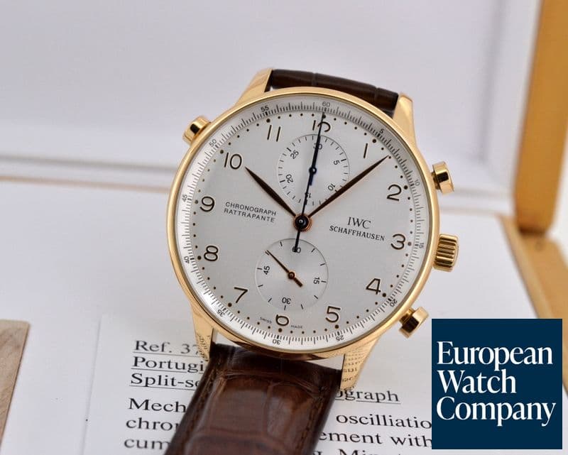 Image of IWC Portuguese Chronograph Rattapante 18K Rose Gold 