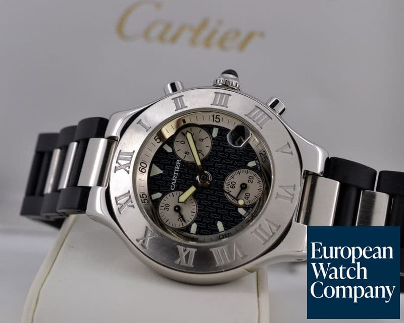 Image of Cartier Must 21 Chronoscaph Quartz SS / Rubber 