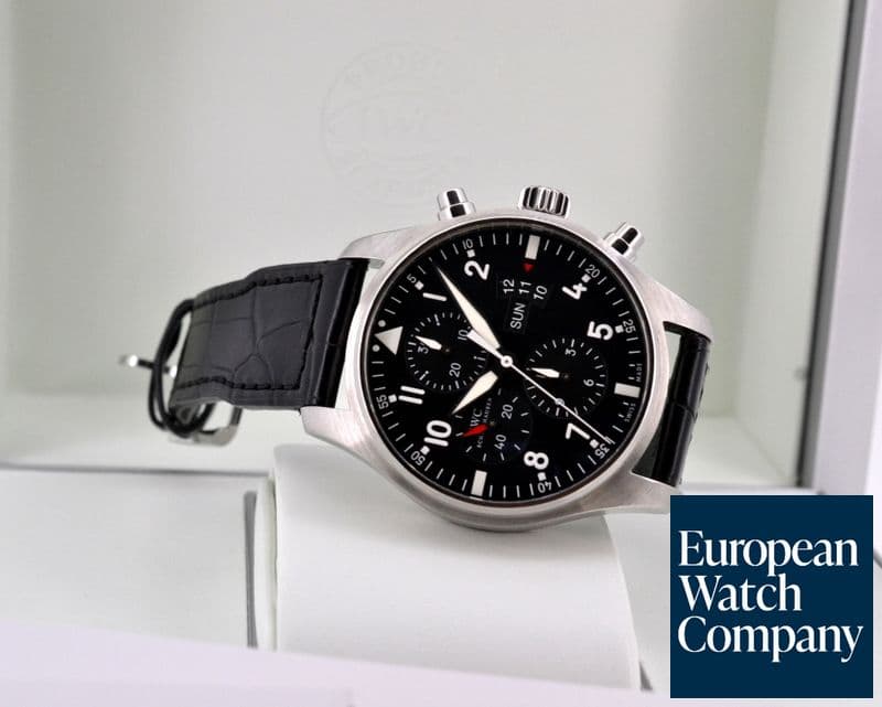 Image of IWC Pilot Chronograph SS Black Dial 