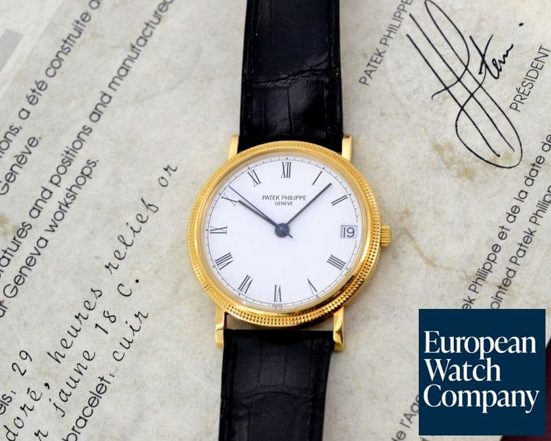 Image of Patek Philippe Calatrava 18K Yellow Gold Automatic Hobnail Bezel 
