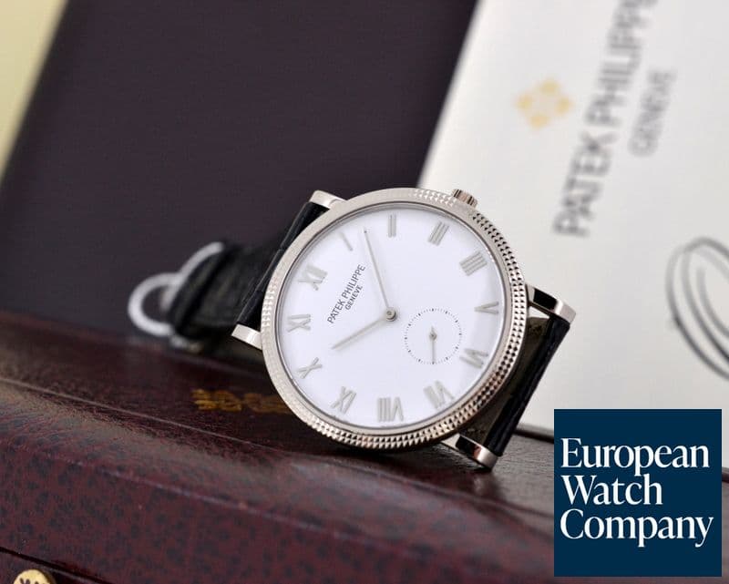Image of Patek Philippe Calatrava 18K White Gold Applied Roman / Display Back LIMITED