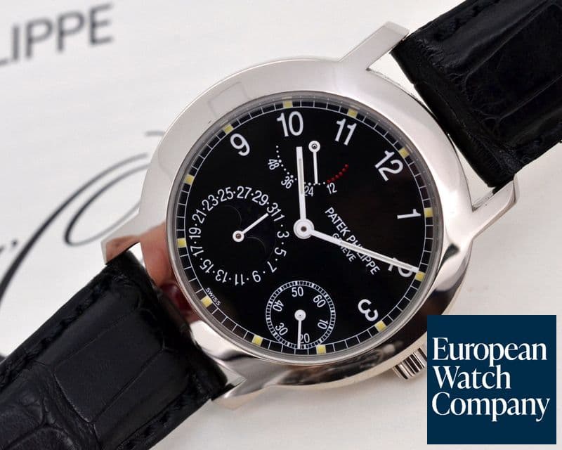 Image of Patek Philippe Moon Phase Power Reserve Black Dial 18K White Gold 