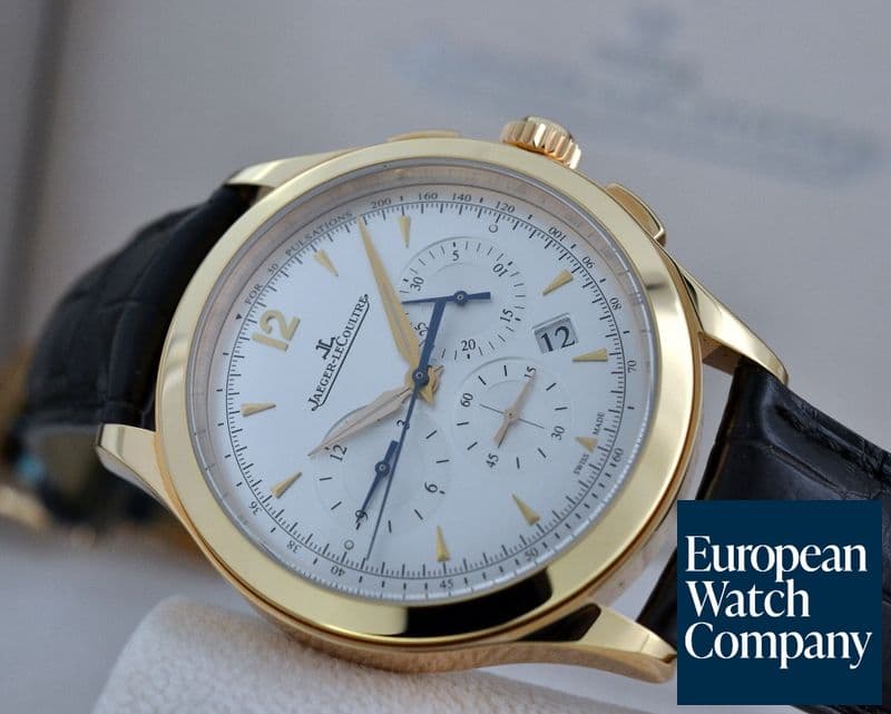 Image of Jaeger LeCoultre Master Chronograph 18K Rose Gold Silver Dial UNWORN